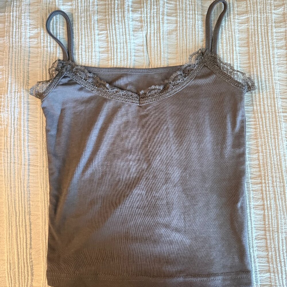 Shein Gray Lace Tank Top